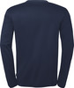 Ein dunkelblaues Langarmshirt, von hinten gezeigt.
