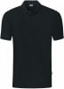 Schwarzes Herren-Poloshirt mit kurzen Ärmeln und Kragen.