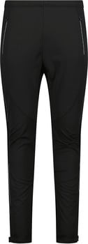 Schwarze Sporthose mit reflektierenden Details und Reißverschlusstaschen.