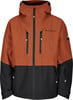 Herrenjacke in Braun und Schwarz mit Kapuze und Active Rebel Logo.