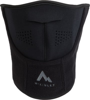 Schwarze Gesichtsmaske mit McKinley-Logo und Atemlöchern. Schwarze Gesichtsmaske mit McKinley-Logo und Atemlöchern.