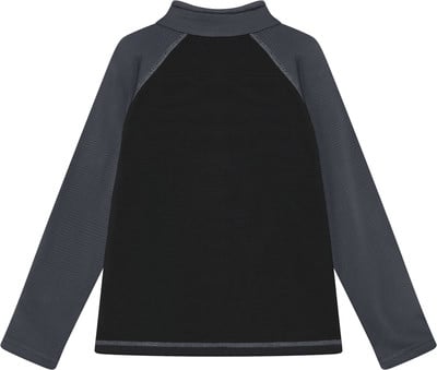 Schwarzes Langarmshirt mit grauen Ärmeln und Kragen. Schwarzes Langarmshirt mit grauen Ärmeln und Kragen.