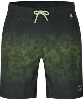 Herren-Shorts in Dunkelgrün mit Farbverlauf und hellgrünem Kordelzug.