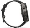 Schwarzes Smartwatch mit drei Knöpfen an der Seite.