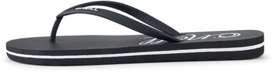 Schwarze Flip-Flops mit weißem O'Neill-Logo und Streifen. Schwarze Flip-Flops mit weißem O'Neill-Logo und Streifen.