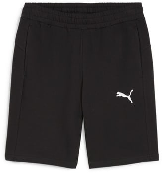 Schwarze Puma-Shorts mit elastischem Bund und Logo.