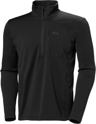 Schwarzes Herren-Sweatshirt von Helly Hansen mit kurzem Reißverschluss und Brusttasche. Schwarzes Herren-Sweatshirt von Helly Hansen mit kurzem Reißverschluss und Brusttasche.
