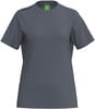 Graues Damen-T-Shirt mit kurzen Ärmeln und Erima-Logo auf der Schulter.