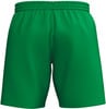 Grüne Shorts mit elastischem Bund, von vorne gezeigt.