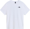Weißes T-Shirt mit kurzen Ärmeln und schwarzem The North Face Logo.