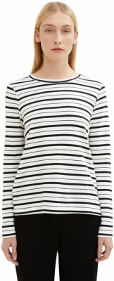 Tom Tailor TOM TAILOR Crew Neck Stripe női póló hosszú ujjú