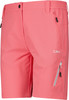 Rosa Outdoor-Shorts mit Reißverschlusstaschen und CMP-Logo.