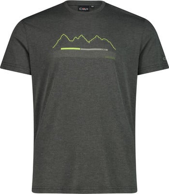 Dunkelgraues Herren-T-Shirt mit Berg-Grafik und CMP-Logo. Dunkelgraues Herren-T-Shirt mit Berg-Grafik und CMP-Logo.