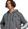 adidas M 3S FL FZ HD Sweatjacke mit Kapuze