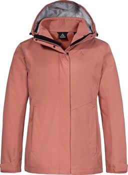 Damen-Rosa-Jacke mit Kapuze und Fleece-Innenfutter, perfekt für kaltes Wetter.