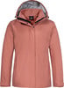 Damen-Rosa-Jacke mit Kapuze und Fleece-Innenfutter, perfekt für kaltes Wetter.