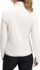 Rückansicht einer Damen-Fleecejacke in Beige mit langen Ärmeln.