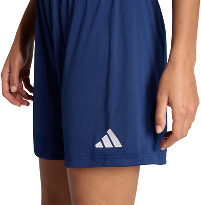 Damen-Shorts in Dunkelblau mit weißem Adidas-Logo.