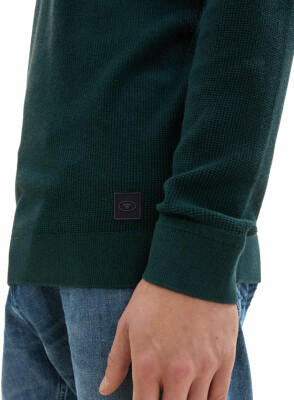 Tom Tailor Structured Crew férfi pulóver