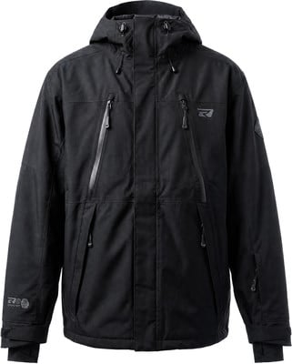 Schwarze Herren-Skijacke mit Kapuze und vielen Reißverschlusstaschen. Schwarze Herren-Skijacke mit Kapuze und vielen Reißverschlusstaschen.