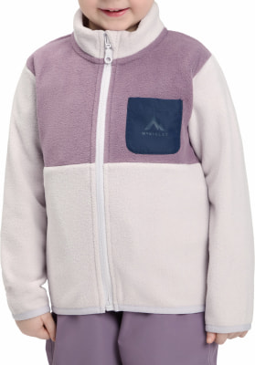 Detská flísová bunda so zapínaním na zips a náprsným vreckom.
