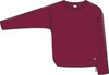 Damen-Pullover in Weinrot mit langen Ärmeln und Kordelzug am Bund.