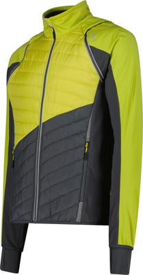 Grüne Steppjacke mit anthrazitfarbenen Einsätzen und Kontraststreifen. Grüne Steppjacke mit anthrazitfarbenen Einsätzen und Kontraststreifen.