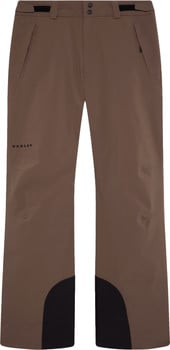Braune Oakley Skihose mit schwarzen Details an den Beinen.