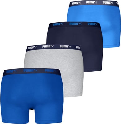 Vier Puma Boxershorts in verschiedenen Farben mit Logo. Vier Puma Boxershorts in verschiedenen Farben mit Logo.