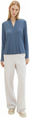 Tom Tailor TOM TAILOR Crepe V-Neck női hossztú ujjú póló