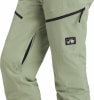 Grüne Skihose mit schwarzen Reißverschlüssen und Berg-Logo.