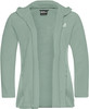 Hellgrüne Fleecejacke mit Kapuze und Reißverschluss.