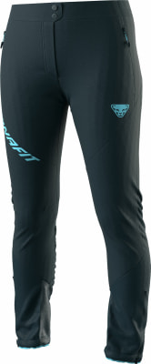 Damen-Wanderhose in Dunkelblau mit Dynafit-Logo in Türkis. Damen-Wanderhose in Dunkelblau mit Dynafit-Logo in Türkis.