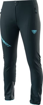 Damen-Wanderhose in Dunkelblau mit Dynafit-Logo in Türkis.