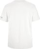 Weißes T-Shirt mit kurzen Ärmeln und Markenlogo auf dem Ärmel.