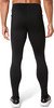 Ein Mann in schwarzen Leggings und Laufschuhen von hinten.