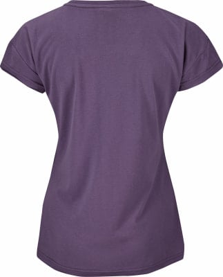 Lila T-Shirt mit kurzen Ärmeln und Rundhalsausschnitt. Lila T-Shirt mit kurzen Ärmeln und Rundhalsausschnitt.