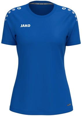 Blaues T-Shirt mit kurzen Ärmeln und JAKO-Logo auf der Brust. Blaues T-Shirt mit kurzen Ärmeln und JAKO-Logo auf der Brust.