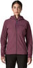 Damen-Softshelljacke von Patagonia in Dunkelrosa mit Reißverschluss.