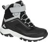 Schwarze Kinder-Winterstiefel mit Aquabase-Membran und Klettverschluss.