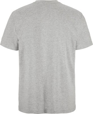 Rückansicht eines grauen Kurzarm-T-Shirts. Rückansicht eines grauen Kurzarm-T-Shirts.