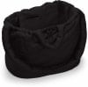 Schwarze gesteppte Tasche mit Innentasche mit Reißverschluss und Kordelzug.