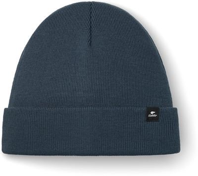 Dunkelblaue Strickmütze mit Eisbär-Logo in der Ecke. Dunkelblaue Strickmütze mit Eisbär-Logo in der Ecke.