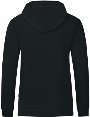 Schwarzer Herren Hoodie, Rückansicht. Schwarzer Herren Hoodie, Rückansicht.