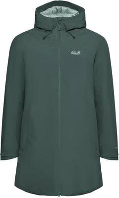 Grüne Herrenjacke mit Kapuze und Jack Wolfskin Logo. Grüne Herrenjacke mit Kapuze und Jack Wolfskin Logo.
