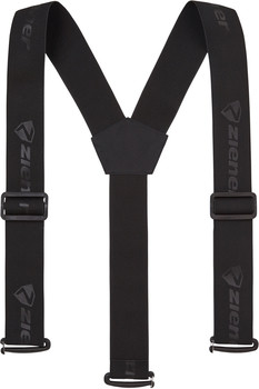 Schwarze Herren Hosenträger mit Markenlogo, verstellbar mit Schnallen.