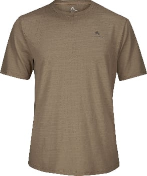 Herren-T-Shirt mit kurzen Ärmeln und Active Rebel-Logo in Dunkelbraun.
