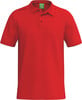 Rotes Poloshirt mit kurzen Ärmeln und Erima-Logo auf der linken Brust.