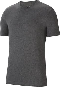 Dunkelgraues Herren-T-Shirt von Nike mit kurzen Ärmeln.