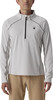 Grauer Herrenpullover mit Reißverschluss und Spinnenlogo.